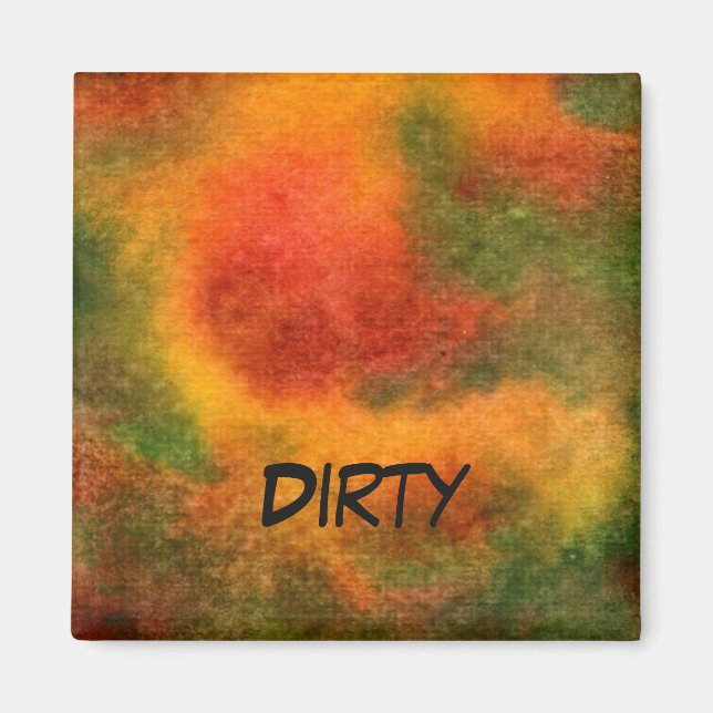 "Cosmos Yellow" Abstract Dishwasher Status Magnet (Front)