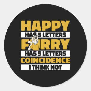 Cosplay Happy Fursona Furries Furry Fandom Classic Round Sticker