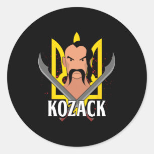Cossack Ukraine Ukrainian Kiev Homeland Country St Classic Round Sticker