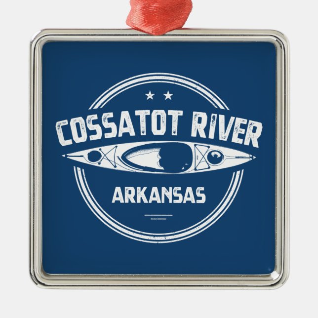 Cossatot River Arkansas Kayaking Metal Tree Decoration (Front)