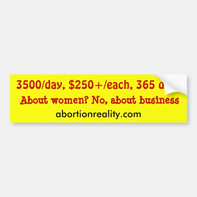 cost of abortion bumper sticker (Front)
