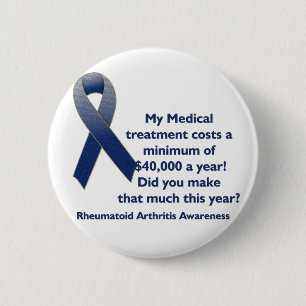 Cost of Medicine Rheumatoid Arthritis Awareness 6 Cm Round Badge