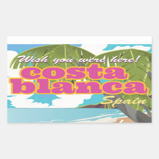 Costa Blanca vintage travel poster Rectangular Sticker