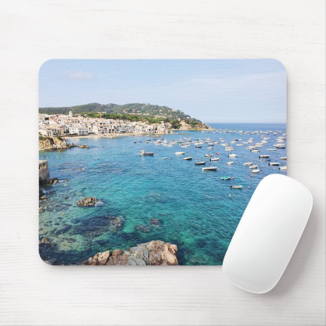 Costa Brava Spain Scenic Blue Ocean Travel Photo Mouse Mat (With Mouse)