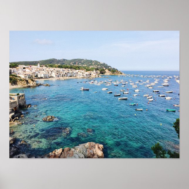 Costa Brava Spain Scenic Blue Ocean Travel Photo Poster (Front)