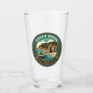 Costa Brava Spain Travel Art Badge Glass