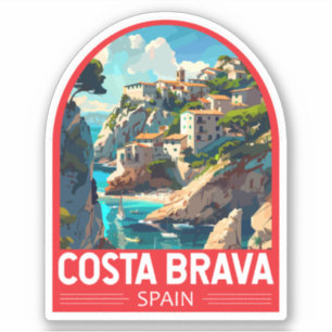 Costa Brava Spain Travel Art Vintage