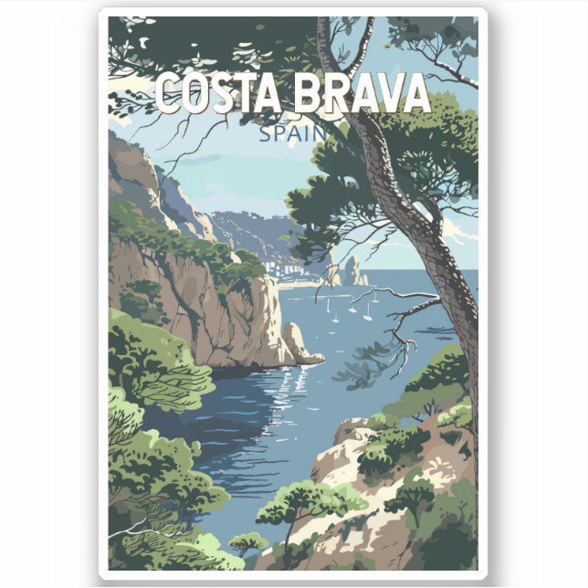 Costa Brava Spain Travel Art Vintage (Front)