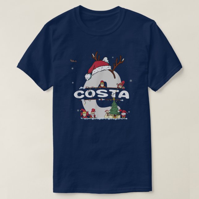 Costa Christmas Shirt w Costa Name for funny Xmas  (Design Front)