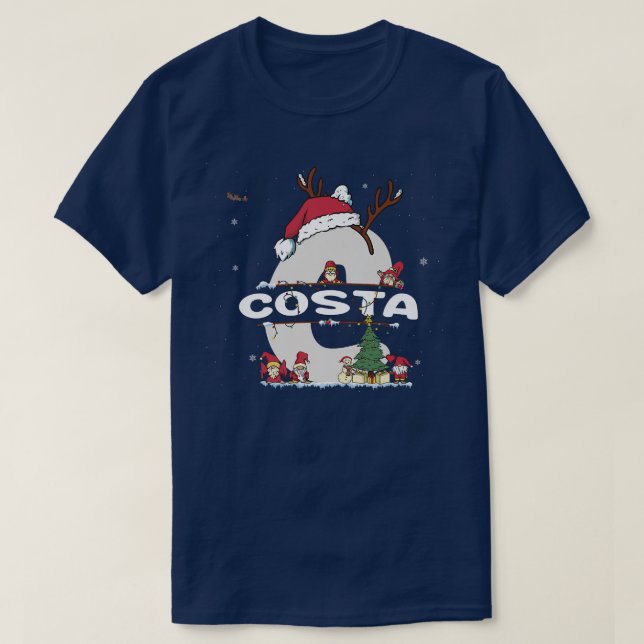 Costa Christmas  w Costa Name for funny Xmas  T-Shirt (Design Front)
