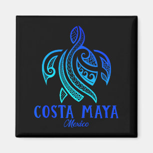 Costa Maya Mexico Sea Turtle Tie Dye Hibiscus Beac Magnet