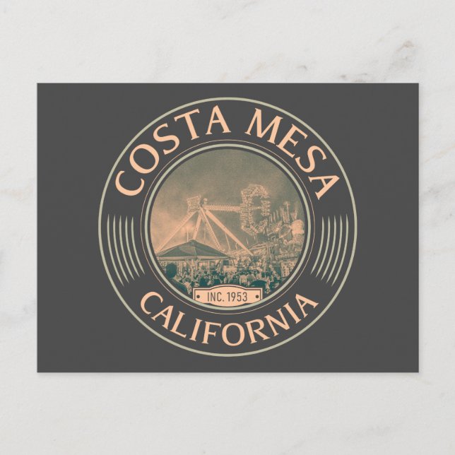 COSTA MESA ORANGE CALIFORNIA - CITY OF COSTA MESA  POSTCARD (Front)