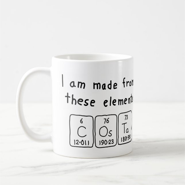 Costa periodic table name mug (Left)