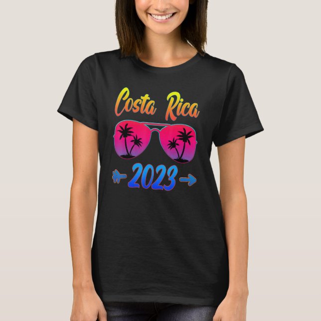 Costa Rica 2023 Beach Glasses Vacation Matching Fa T-Shirt (Front)