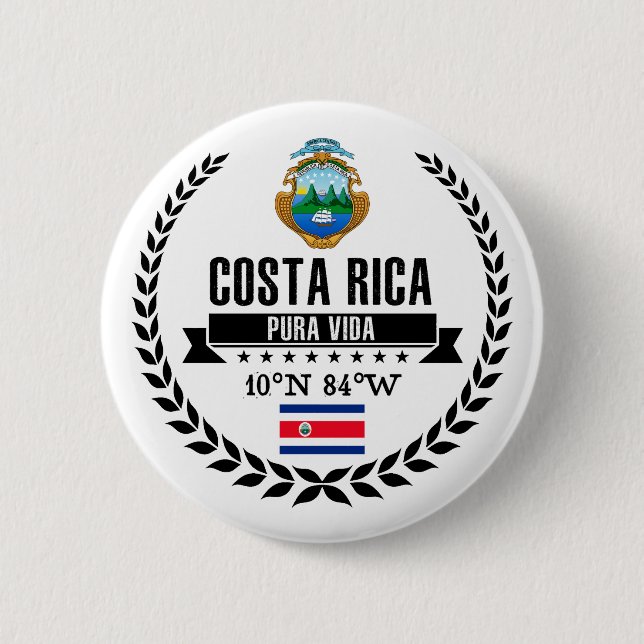 Costa Rica 6 Cm Round Badge (Front)