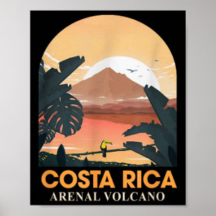 Costa Rica Arenal Volcano Travel Beach Summer Vaca Poster