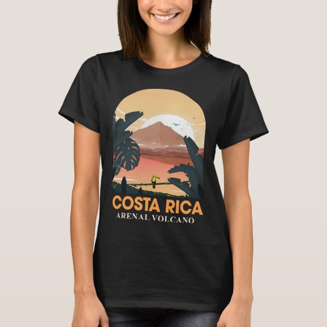 Costa Rica Arenal Volcano Travel Beach Summer Vaca T-Shirt (Front)