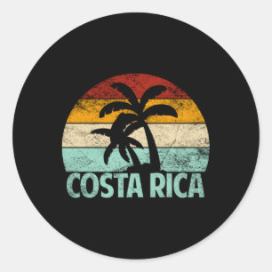 Costa Rica Beach Palm Tree Vacation Costa Rica Classic Round Sticker