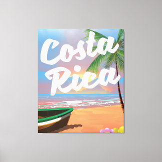 Costa Rica Beach travel poster Canvas Print