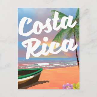 Costa Rica Beach travel poster Postcard