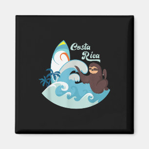 Costa Rica Beach Vacation Surf Sloth Souvenir  Magnet