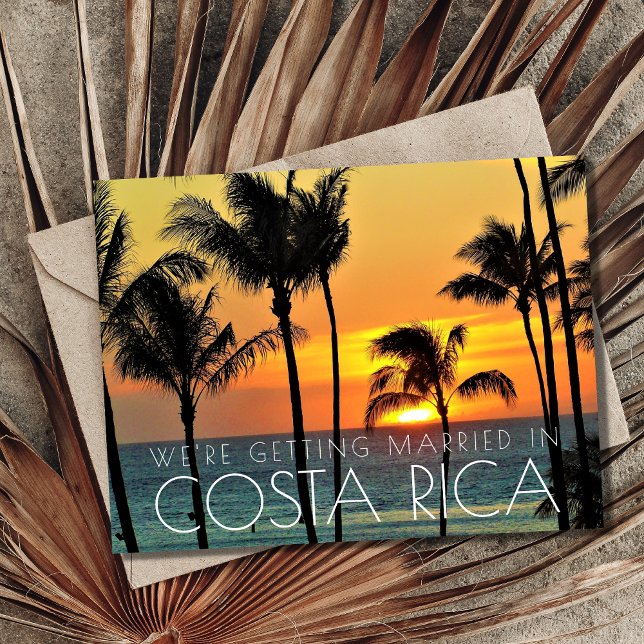 Costa Rica Beach Wedding Save the Date Announcement Postcard (Creator Uploaded)
