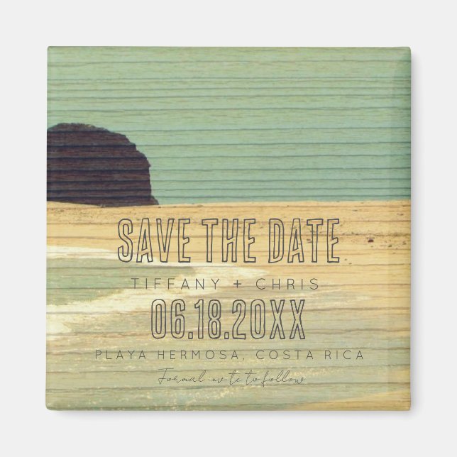 Costa Rica Beach Wedding Save the Date Magnet (Front)