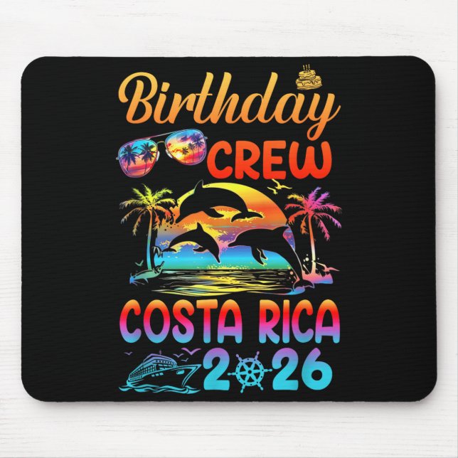 Costa Rica Birthday Trip Vacation 2026 Matching Gr Mouse Mat (Front)