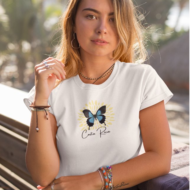 Costa Rica Blue Morpho Butterfly Souvenir T-Shirt (Costa Rica Blue Morpho Butterfly Souvenir T-Shirt)