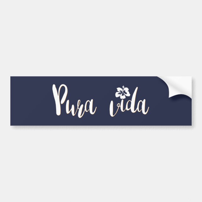 Costa Rica Blue Pura Vida Beach Bumper Bumper Sticker (Front)
