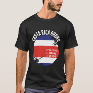 Costa Rica Bound Country Travel Costa Rican Flag V T-Shirt