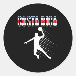 Costa Rica Bysketbyll Lovers Jersey Costa Rican By Classic Round Sticker