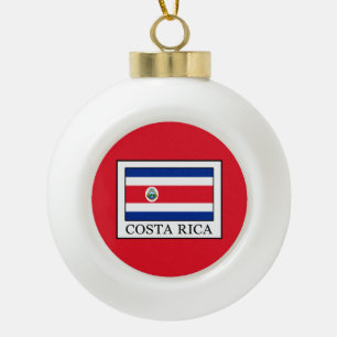 Costa Rica Ceramic Ball Christmas Ornament