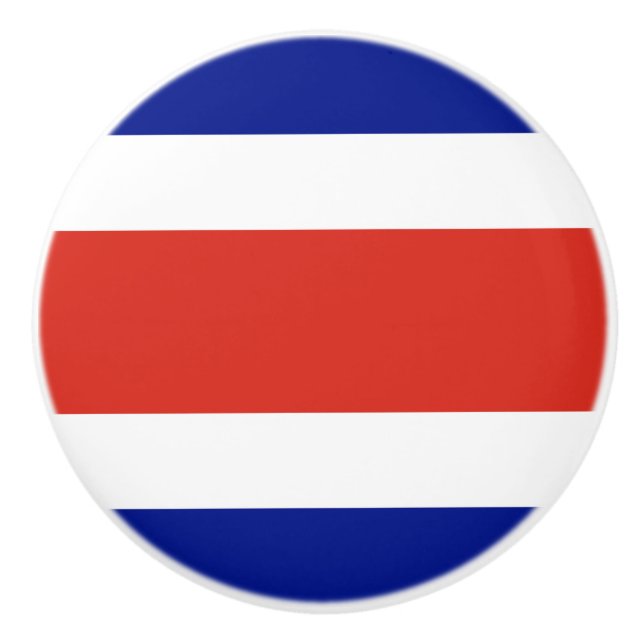 Costa Rica Civil Flag Ceramic Knob (Front)