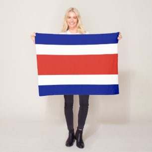 Costa Rica Civil Flag Fleece Blanket