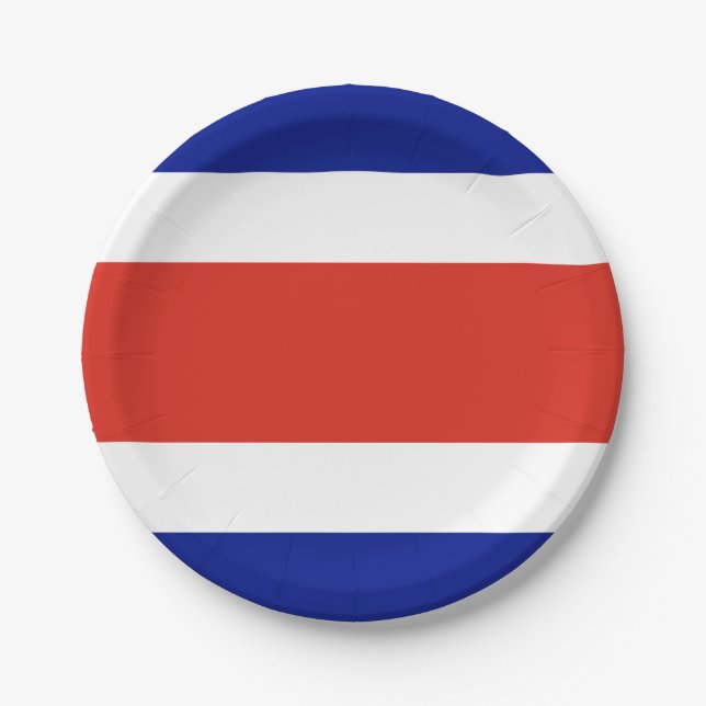Costa Rica Civil Flag Paper Plate (Front)