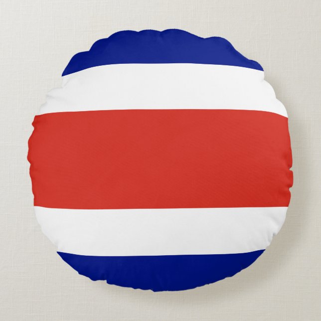 Costa Rica Civil Flag Round Cushion (Front)