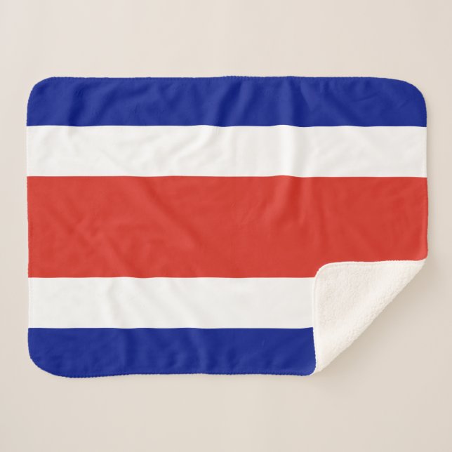 Costa Rica Civil Flag Sherpa Blanket (Front (Horizontal))