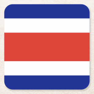Costa Rica Civil Flag Square Paper Coaster