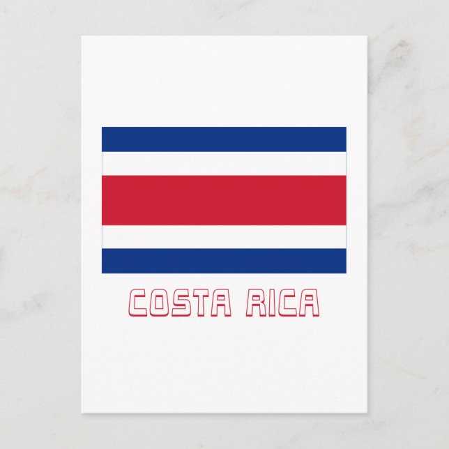 Costa Rica Civil Flag with Name Postcard (Front)
