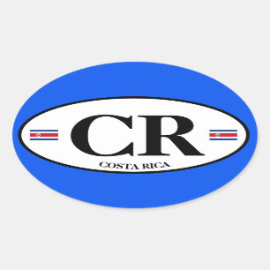 Costa Rica classic Euro Oval Sticker