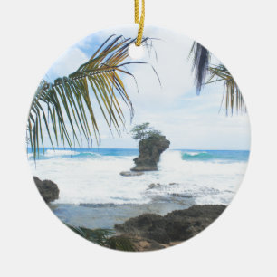 costa rica coast ceramic tree decoration