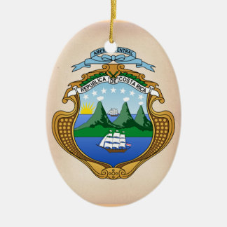 Costa Rica Coat of Arms Ceramic Tree Decoration