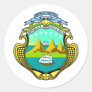 Costa Rica Coat Of Arms Classic Round Sticker