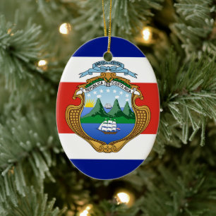 Costa Rica (coat of arms/ flag) Ceramic Tree Decoration