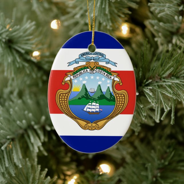 Costa Rica (coat of arms/ flag) Ceramic Tree Decoration (Tree)
