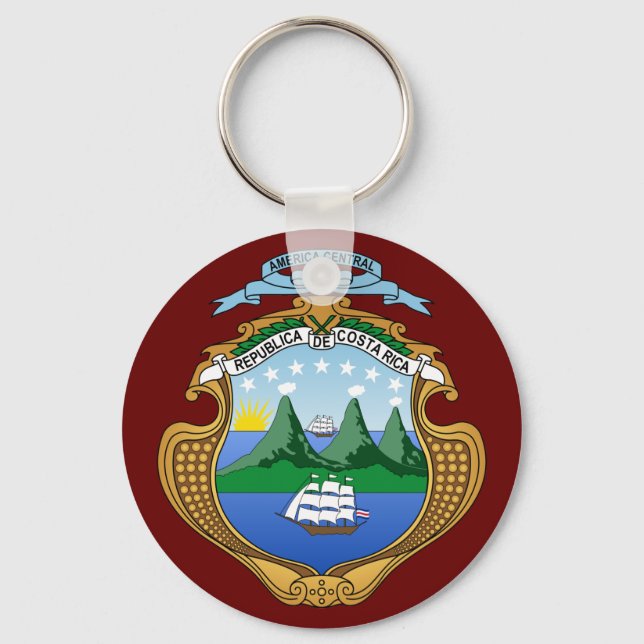 Costa Rica Coat of Arms Key Ring (Front)