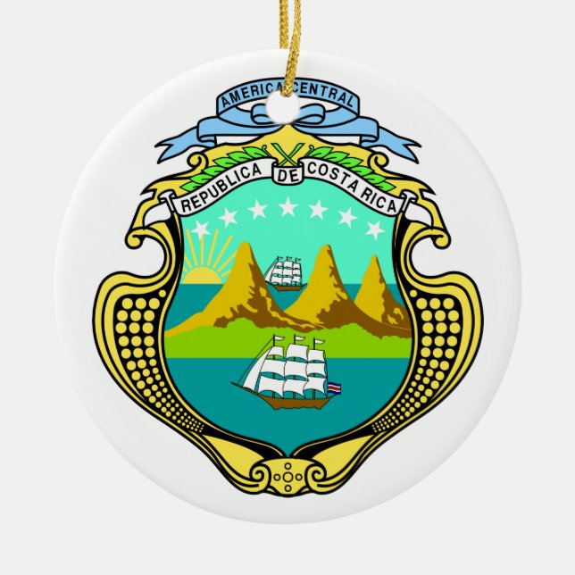 Costa Rica Coat of Arms Ornament (Front)