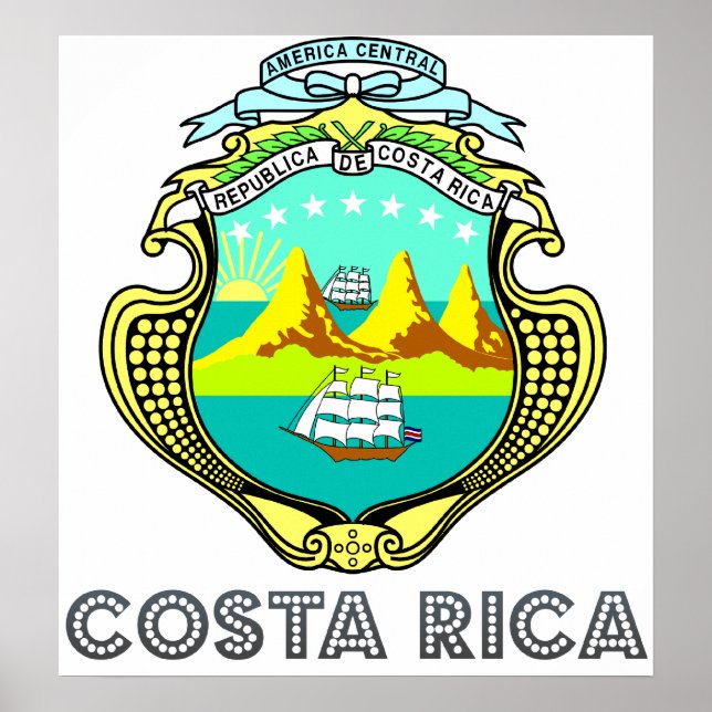 Costa Rica Coat of Arms Poster (Front)