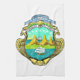 Costa Rica Coat Of Arms Tea Towel